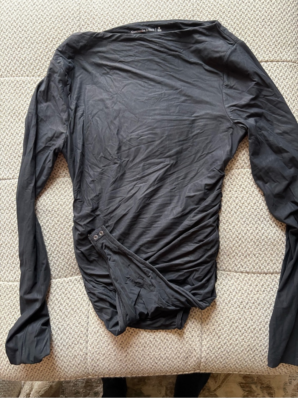 Abercrombie & Fitch Black Scoop Neck Bodysuit